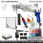 Rug Tufting Gun Starter Kit with Frame, Trimmer & Yarn, Carpet Making Kit UK