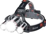 Blukar Head Torch Rechargeable, 8000L Super Bright Headlamp with 3 Lights 5