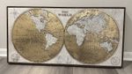 VTG Unique Golden Fills world Map 1770 Era Old Historic Clues
