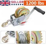 Manual Boat Marine Trailer 1200lb Hand Powered Winch + 10m Wire Cable + Hook