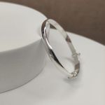 Sterling Silver Plain D-Shaped Baby Bangle - Expanding Bangle - Babies, Toddlers