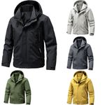 Mens Waterproof Jacket Hooded Fleece Lined Outdoor Hiking Coat S-5XL Big Size