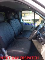 TAILORED FRONT SEAT COVERS For RENAULT TRAFIC 2006 - 2014 EMBOSSED ART. LEATHER