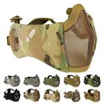 Tactical Airsoft Paintball Half Face Mask Ear Protection Steel Wire Mesh Mask UK