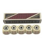 Vintage Martell Cognac Advertising Set of 5 Poker Dice Original Box Xmas Gift