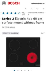 bosch ceramic electric hob 60cm brand new, unused in box