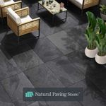 Brazilian Black Porcelain Paving Tiles - 600x900x20mm - Outdoor Paving Slabs