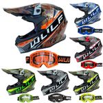 Wulfsport Adult Iconic Helmet MX Motocross Helmet + Goggles Off Road Racing ATV