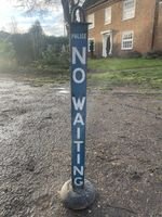 Antique Vintage Iron POLICE NO WAITING SIGN BOLLARD - english street parking
