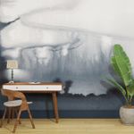 Superfresco Easy Watercolour Landscape Navy Print To Order Fixed Size Mural |