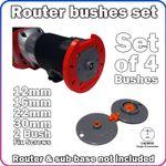 Standard router guide bush set  (12, 16, 22, 30mm) - inc 2 fix screws  – INC P&P