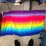 Rainbow Striped Cotton Beach Towel 75 x 150 cm Textured Soft Multicolour