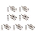 10 Pcs BNC Male Crimp Connector, 1.8mm 50 Ohm PTFE Insulation for RG316 RG174