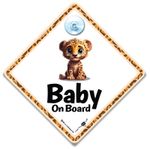 Baby On Board Sign Baby Leopard, Baby Cat Car Sign, Suction Car Sign, Cat Sign