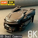8K HD Drone Dual Camera WIFI FPV Foldable Selfie RC Quadcopter with 3 Batteries