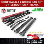 ROOF RAILS & CROSS BARS RACK SET BLACK FOR 2014-20 TRANSIT CONNECT SWB
