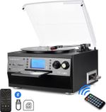 LP Vinyl Record Player with Speakers Bluetooth Turntables CD Cassette  Radio