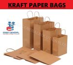 Brown Paper Bags With Handles Party and Gift Carrier / Twist Handle Paper Bags