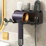 Hair Dryer Holder Wall Mount Rack No Drill Bathroom Storage Organizer Bracket