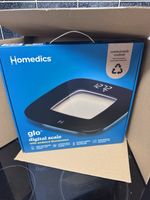 HoMedics Glo Digital Bathroom Scale Ambient Illumination Black Tempered Glass