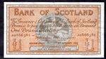 Scotland, Bank of Scotland, 1 pound, 4-1-1945, A0866381 (BNYB SC104). F-VF.