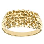 9ct Yellow Gold 4 Row Keeper Ring for Men and Women 2.90 grams UK Hallmarked