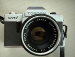Topcon Uni Vintage 35mm SLR /w Topcor 35mm F2 Lens + Case Spares Or Repair