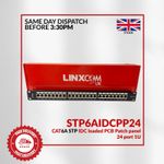 CAT6A STP 24 Ports Patch Panel IDC - 19 inch
