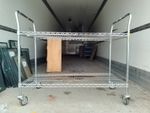 Warehouse trolley chrome wire trolley 2 tier utility cart