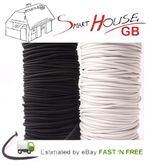 ELASTIC BUNGEE ROPE SHOCK CORD TIE DOWN WHITE BLACK VARIOUS LENGTH / THICKNESS