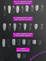 100 - 600 False Nails COFFIN SQUARE STILETTO ALMOND OVAL Acrylic Press On Nails