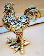 Brass COCKEREL ROOSTER mini Sweet Collectable Ornament 4.8x3.9x3cm