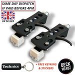 2 x Black Headshell With AT3600L Cartridge & Replacement Stylus + FREE GIFTS