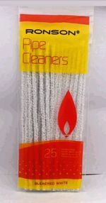 RONSON PIPE EXTRA LONG WHITE PIPE CLEANERS NATUREL COTTON BLEACH WHITE PACK 50