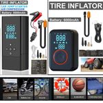 Emergency Car Battery Jump Starter Tire Air Compressor Tyre Inflator Power Bank