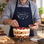 Personalised Baking Love Apron Two Names And Year Anniversary Couple Gift