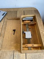 Vintage Metal Vernier Calipers In Wooden Case