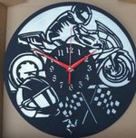 isle of man tt motorcycle racing Clock. 12inch  Laser Cut wood and vinyl LP 