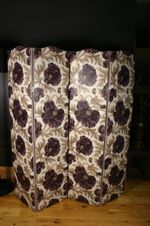 Vintage 4 Fold Screen Bernard Nevill Fabric Reupholstered Room Divider
