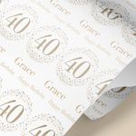 Personalised Birthday Wrapping Paper – Custom Name & Age Gift Wrap – Luxury Gold