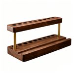Walnut Pen Organizer with Phone Stand Elegant