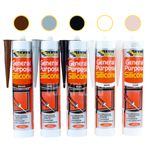 General Purpose Silicone C3 Cartridge 280ml Sealant Clear White Brown Black Grey