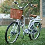 24'' 26'' Wheels Vintage Bike Adult City Bike Women Bicycle 7-Speed Cycle Basket