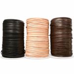 Premium 2mm Wide Genuine Cowhide Flat Leather Cord Thong Lace Black Brown Beige