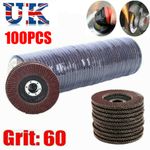 100x FLAP GRINDING SANDING DISCS 115mm 4.5" 40 60 80 120 GRIT ANGLE WHEEL