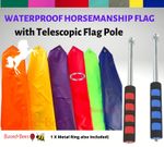 HORSE TRAINING FLAG with TELESCOPIC POLE |Water Resistant Horsemanship Flag pole