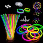 20-800 GLOW STICKS BRACELETS NECKLACES PARTY FAVORS NEON COLOR CONNECTORS