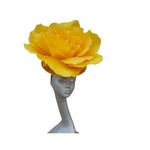 GIANT 50CM YELLOW ROSE FASCINATOR IDEAL FOR ASCOT WEDDING