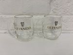 2 Vintage Guinness Half Pint Glass Tankard Crown 886 Stamp Hand Blown Gold Logo
