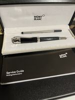 Montblanc Black Body + Silver Clips Ballpoint Pen 